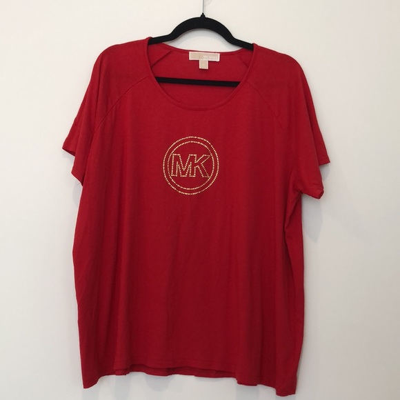 Michael Kors bright red tee - Picture 2 of 10